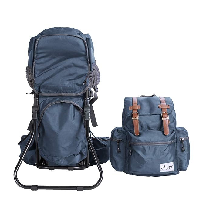 ClevrPlus Urban Explorer Child Carrier Hiking Baby Backpack, Marine Blue