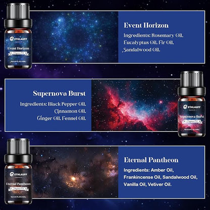 Essential Oil Blends, Starry Spell Essential Oil Set for Diffusers for Home, Humidifiers, Candle Making, Magical Aromatherapy Blends - Stress Relief, Calm Mind, Relax, Meditate, 6x10ml