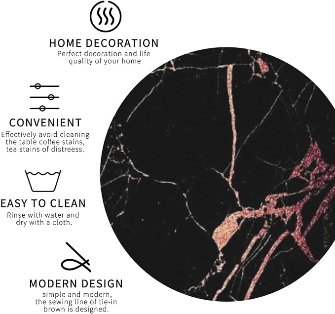Heat-Resistant Leather Coasters Set of 6, Modern Beverage Coasters