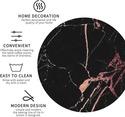 Heat-Resistant Leather Coasters Set of 6, Modern Beverage Coasters