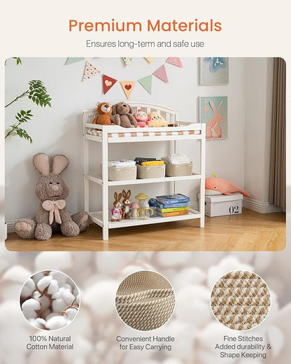 Small Woven Basket, 12 x 8 x 4.5 Inches, Storage Basket for Organizing, Cute Small Rope Shelf Closet Cube Storage Bins Baskets for Shelves, Dog Toy Gift Baskets Empty, 3 Pack Brown
