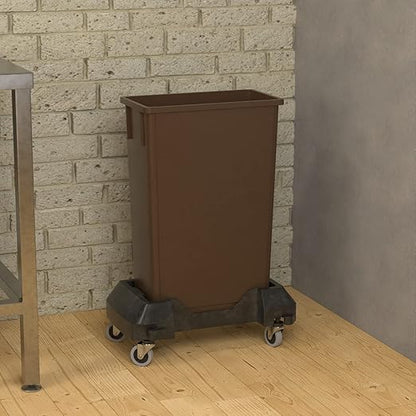 23 Gallon Brown Slim Jim Trash Can with Dolly