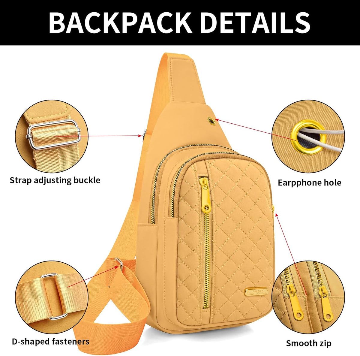 Small Sling Bag For Women Men Casual Crossbody Sling Backpack