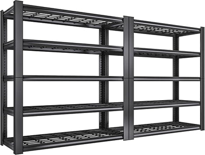 REIBII 3010LBS Storage Shelves 72" H Garage Shelving Heavy Duty Metal Shelving 5 Tier Adjustable Metal Shelves for Storage for Kitchen Pantry Warehouse Basement 72" H x 35.5" W x 16" D, 2 Pack