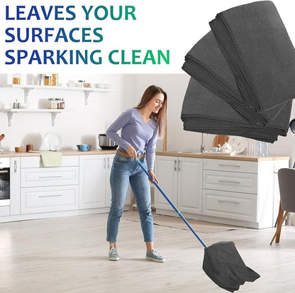 Newwiee 3 Pcs Extra Large Microfiber Cleaning Cloth 30" x 20" Washable Reusable Microfiber Towel Streak Free Lint Free Cloth for Cleaning Home Glass Office Window Bathrooms (Gray)