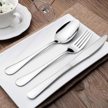 Silverware Set Service for 2, E-far 10-Piece Stainless Steel Flatware Set