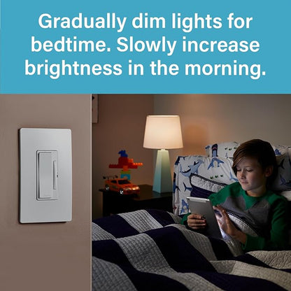 Legrand Radiant® Wi-Fi Matter Smart LED Dimmer, Effortless Setup, Enhanced Compatibility with Apple HomeKit, Google Home, Alexa & SmartThings, Easy Wi-Fi Connectivity with Matter, Pack of 1