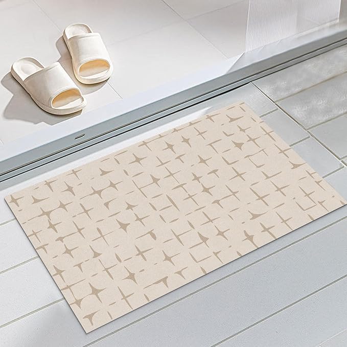Ultra Thin Door Mat Indoor Entrance, 1/10 in Thin Door Mats for Inside Entry, Non-Slip Rubber Backing Washable Doormat, Fade Resistant, Absorbent, Low Profile Dirt Trapper, 30"X17"