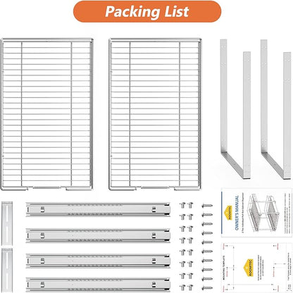 ROOMTEC Individual Pull Out Cabinet Organizer (9" W x 21½" D), 2 Tier Spice Rack Organizer for Cabinet, Slide Out Drawer Pantry Shelf Organization and Storage for Kitchen Bathroom