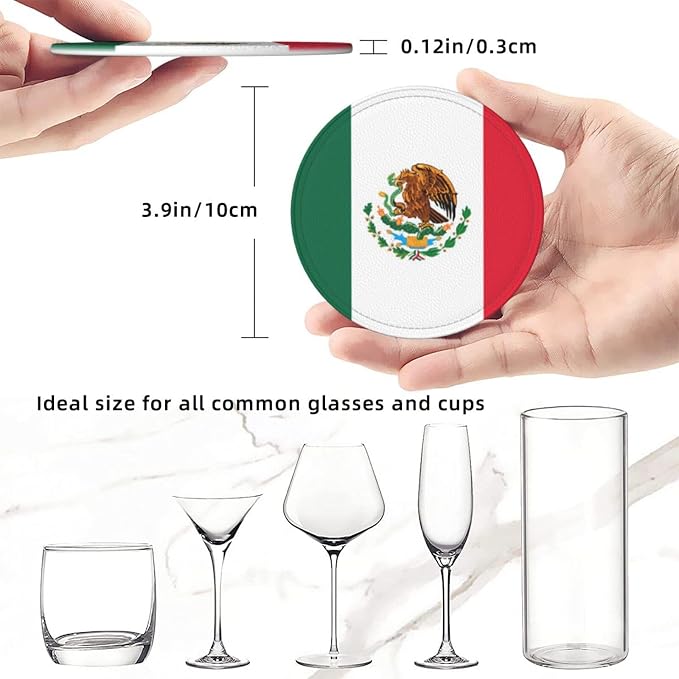 Mexican Flag Coasters for Drinks
