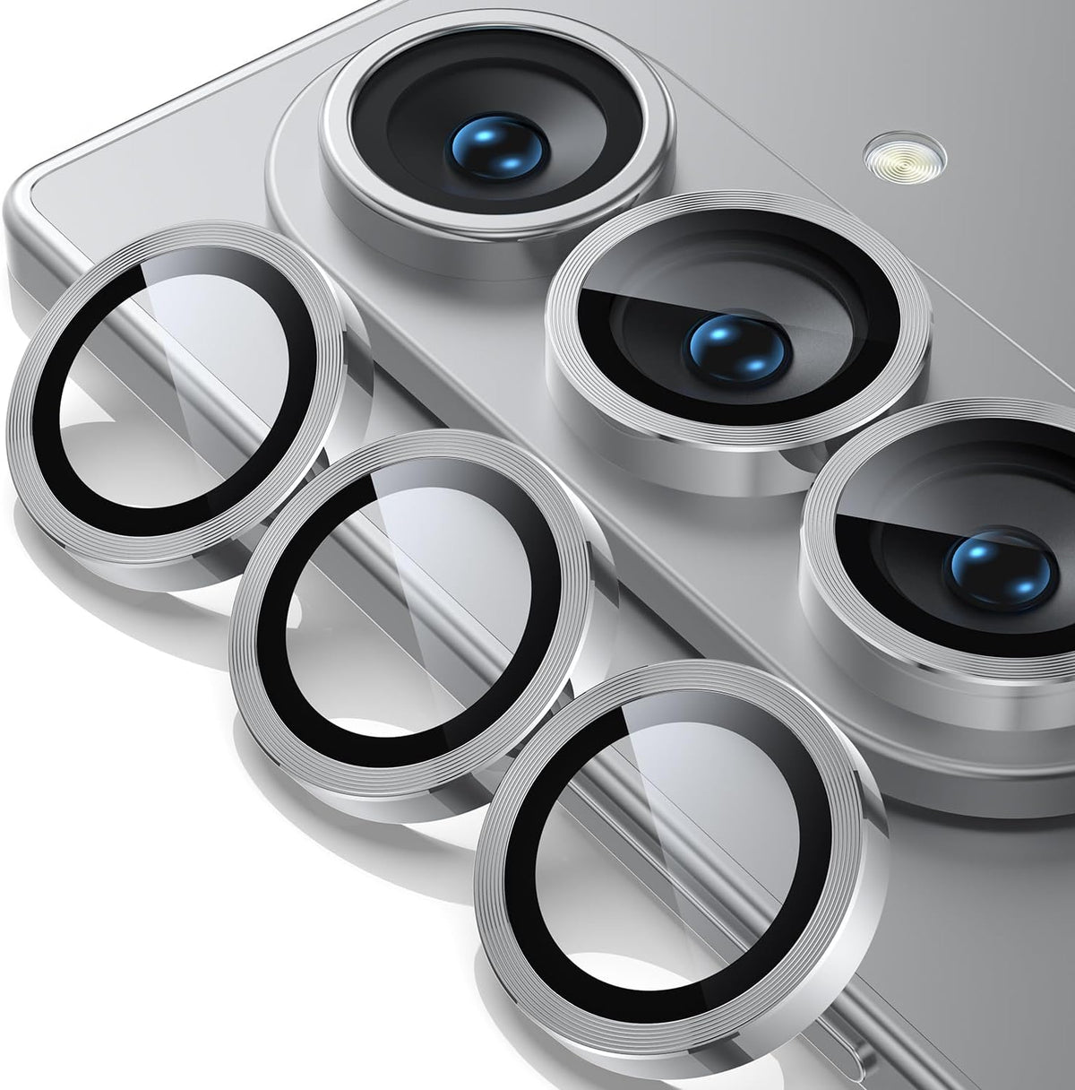 WSKEN for Z Fold 7 Camera Lens Protector Case Cover - Ultra HD Anti-Reflective Tempered Metal Glass Anti Scratch Rear Camera Screen Protector Film for Samsung Galaxy Z Fold 7 5G Accessories,Silver
