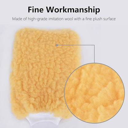 Quanzhou Chenchenchen E-Commerce Co.,Ltd Car Wash Mitt, House Cleaning Glove, Home Dusting Cloth Imitation Wool Gloves 2 pcs Yellow