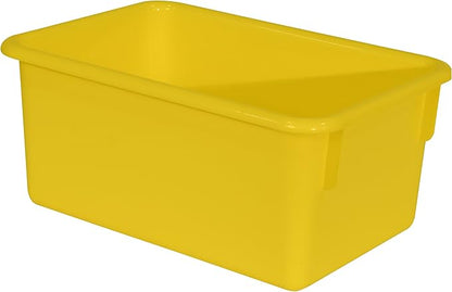 Wood Designs Cubby Storage Bin, Heavy Duty Plastic Containers for Kids Yellow Cubby Tray Set of 10