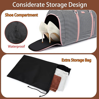 Convertible Garment Duffel Bag for Travel - Carry On Garment Bags With Toiletry Bag Large Weekender Bag for Men Women 2 in 1 Hanging Suitcase Suit Travel Duffel Overnight Bags 4pcs Set