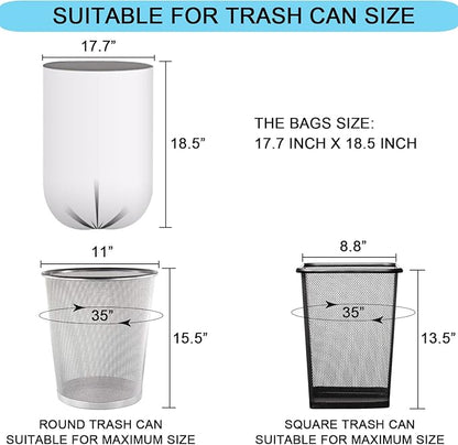 2 Gallon Small Plastic Trash Bags, 7.5 Liters Clear Wastebasket Liners Garbage Bags for Home, Office, Bathroom, 100 Counts