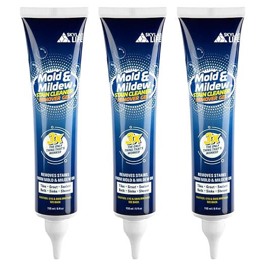 Skylarlife Home Mold & Mildew Remover Gel Stain Remover Cleaner Wall Mold Cleaner for Tiles Grout Sealant Bath Sinks Showers (3-Pack)