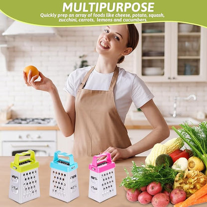 8 Pcs Mini Cheese Grater Professional Box Grater Stainless Steel Garlic Ginger Small Food Shredder Spices Gadget with 4 Sides Safe Zester for Kitchen Cheese Chocolate Vegetable Potatoes