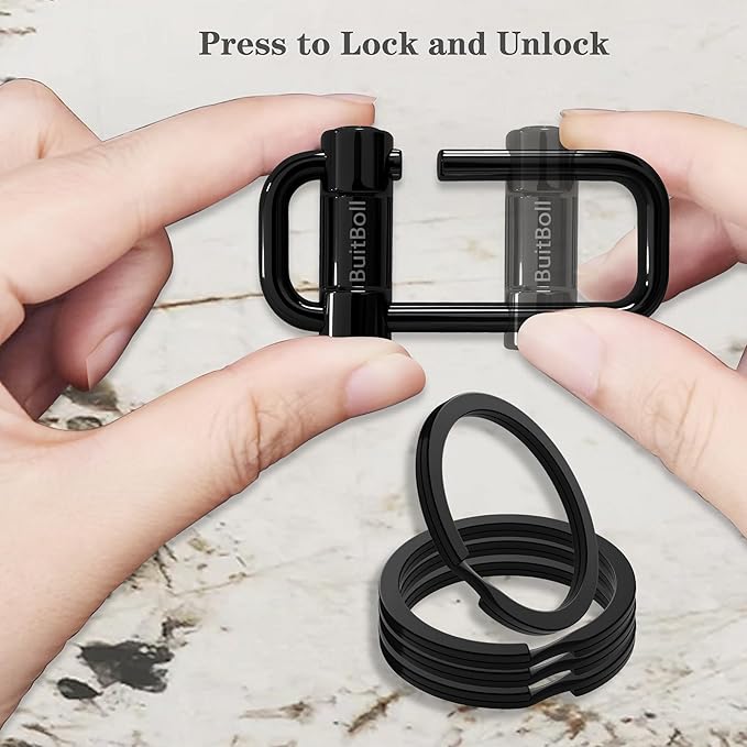 Key Chain, Heavy Duty Lock Key Ring Keychain Clip Key Holder Organizer for Home Car Keys Women Men