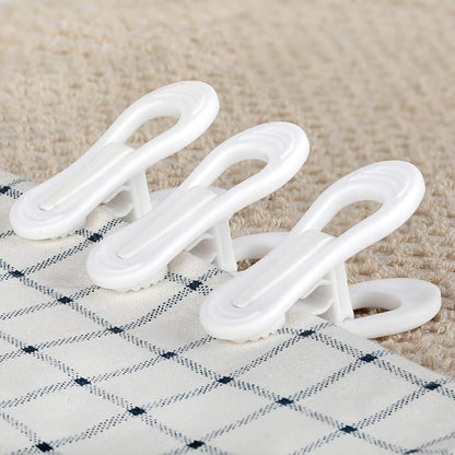 Tinfol White Plastic Hanger Clips, 24 Pack Hanger Clips- Strong Pinch Grip Finger Clips for Plastic Clothes Hangers, Multi-Purpose Hangers Clips