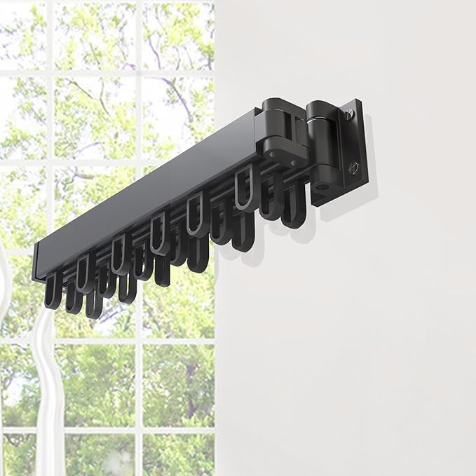 AIJALY Wall-Mounted Drying Rack for Laundry Room Organization, Sturdy Foldable and Removable Drying Rack for Laundry Room and Balcony