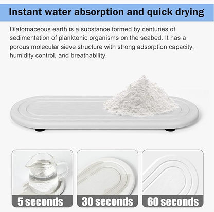 2PCS Water Absorbing Stone Tray, Fast Drying Diatomite Stone Sink Tray, Water Absorbent Diatomite Coasters, Stones Soap Trays for Kitchen Sink, Bathroom Counter Hand Soap Dish & Holders