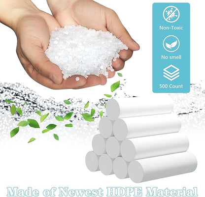 500 Count 5 Gallon Trash Bags, Strong Small Garbage Bags, Bathroom Trash Can Bin Liners, 4-6 Gallon Unscented White Wastebasket Liners for Kitchen Office Toilet and Bedroom