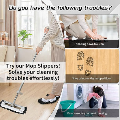 Mop Slippers Socks Floor Cleaning,Microfiber Shoe Covers dust Washable Reusable for Woman Man House Kitchen