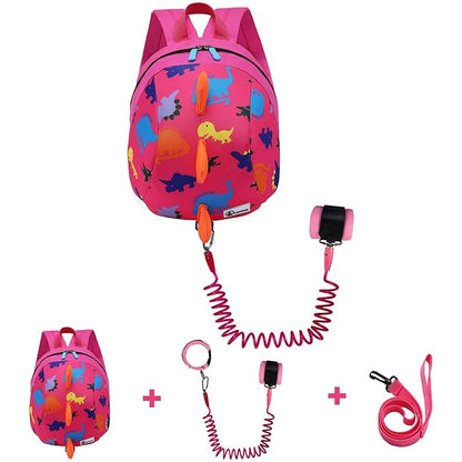 DB Toddler Mini Dinosaur Backpack with Child Leash, Anti Lost Wrist Link for Kids, Safety Harness Back Pack for Baby Boy Girl