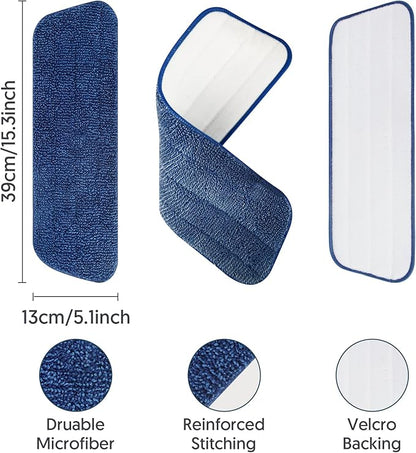 7 Count Reusable Microfiber Mop Pads for Swiffer PowerMop- MEXERRIS PowerMop Refills Hard Wood Floor Mop Pads Machine Washable, Wet Dry Dust Mop Pads Replacement for 13''-15'' Spray Wet Mops