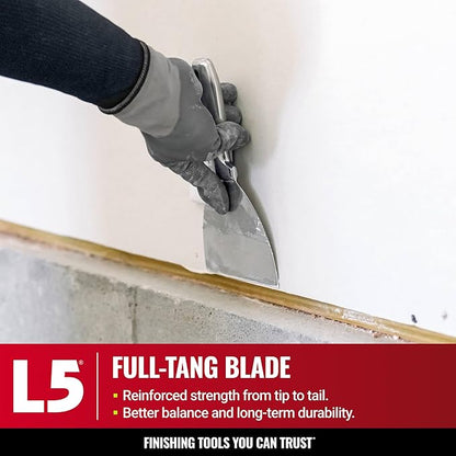 10" All Stainless Steel Joint Knife - LEVEL5 | Professional Grade Putty Blade, Premium Polished All-Metal, Precision Ground Edge, Ergonomic, Corrosion Resistant | 5-410