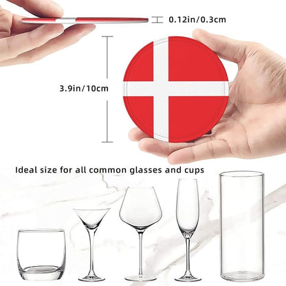 Danish Flag Coasters for Drinks