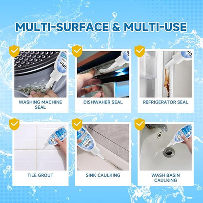 Mold Stain Remover Gel - Tile Grout Cleaner with Brush, Bleach Gel Washing Machine Cleaner Front Loader, Grout Cleaning Whitener for Bathroom Shower & Kitchen Sink, Non-Toxic, 10 fl oz 2 Pack