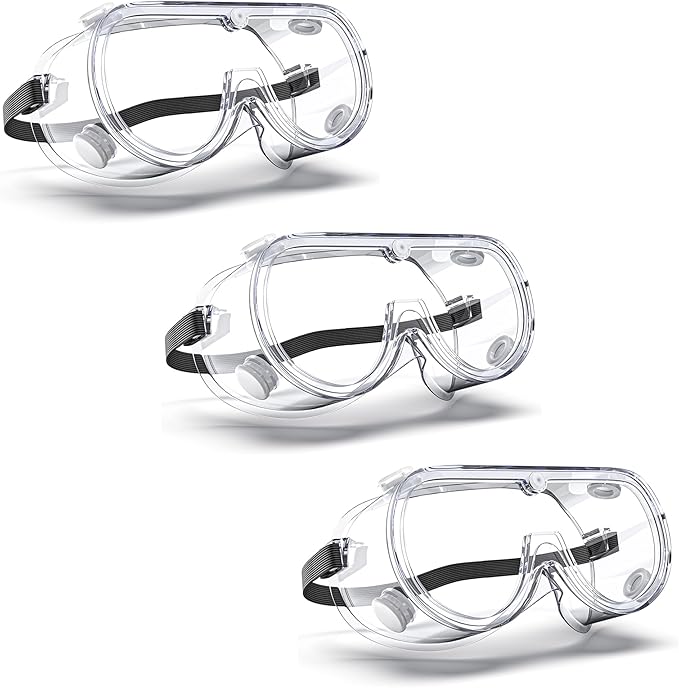 Anti-Fog Indirectly Vented Lab Safety Goggles Over Glasses