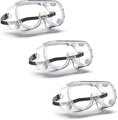 Anti-Fog Indirectly Vented Lab Safety Goggles Over Glasses