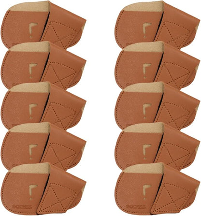 I Golf Iron Headcovers 10pcs PU Fit Both Right-Handed Clubs Golf Club Protector for Titleist Callaway Ping Taylormade Fit More Brands Golf Iron.