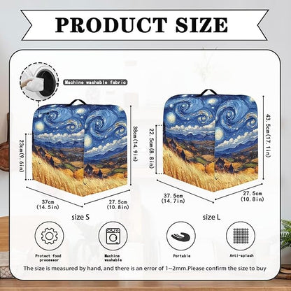 Blue Starry Night Print Mixer Cover Dust Covers with 2 Pocket and Handle Kitchen Appliance Coffee Maker Toaster Dust Covers