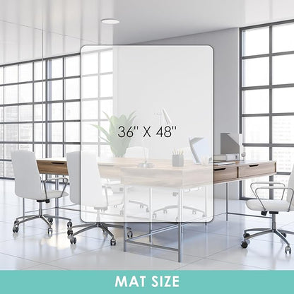Vicwe Office Chair Mat for Hard Floor, 48"x36" Anti-Slip PVC Computer Chair Mat, Easy Glide for Chairs, Multi-Purpose Floor Protector Desk Chair Mat for Home Office