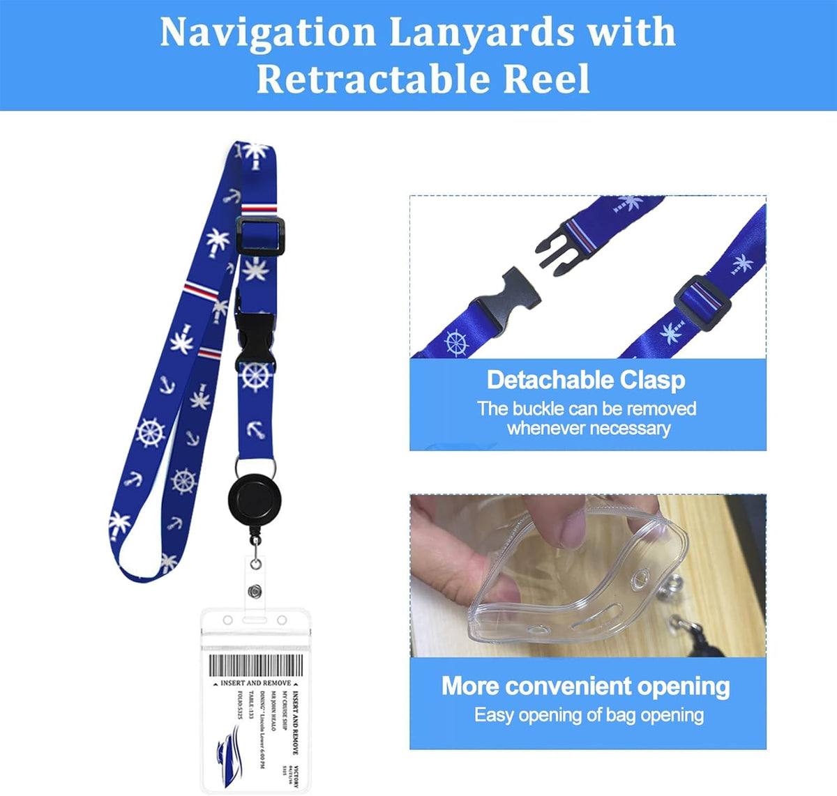 Cruise Ship Essentials, Cruise Luggage Tags, Lanyards for Cruise Ship Cards, Beach Towel Bands, Travel Clothesline, Cruise Essentials 2025 Set Works with All Cruise Lines