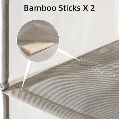 2 Packs Hanging Closet Organizer, 4-Shelf Closet Organizers and Storage with Side Pockets, Collapsible Hanging Shelves for Closet & RV & College Dorm,Beige