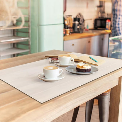 Food Grade Silicone Table Protector Mat 47x24 Inch, Heat Resistant Desk Pad for Baking/Painting/Resin/Welding, Non-Slip Waterproof Surface Easy Clean (3 Colors) (White Translucent)