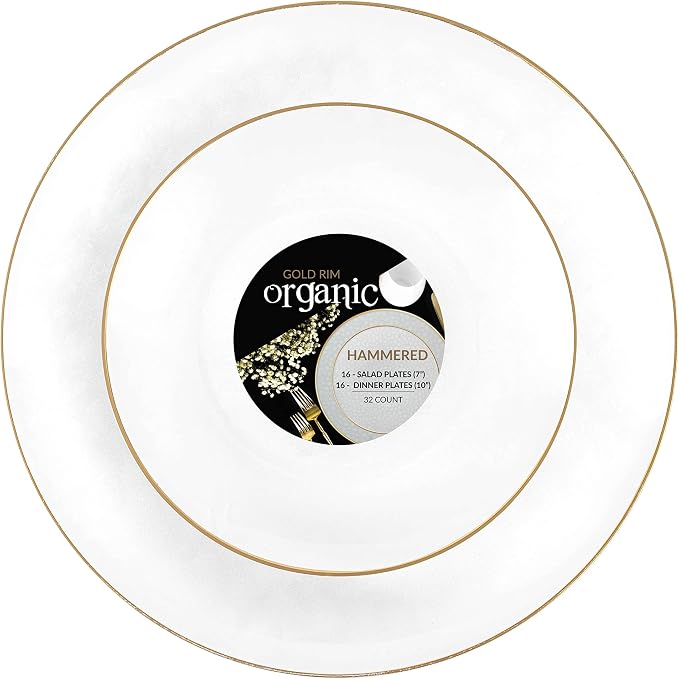 PLASTICPRO 64 Piece Combo Plate Set includes 32-7'' inch Plates & 32-10'' inch