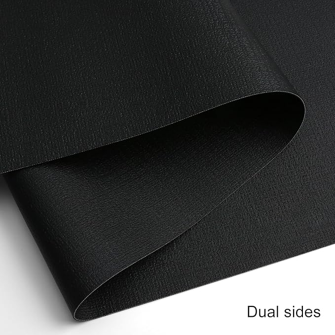Table Runners 72 Inches Long, Dual-Sided Faux Leather Farmhouse Table Runner Waterproof Heatproof Non-Slip for Living Room Party Home Decor Holiday Decorations(Black, 15 x 72 Inch)