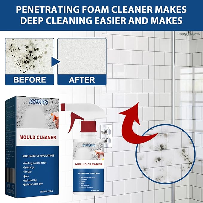AUJ 2PCS Mould Cleaner Spray, Mould Cleaner Foam Spray, Powerful Multi-purpose Foam Cleaner, Spray Cleaner For Household Kitchen, Bathroom, Wall, Ceiling Cleaner