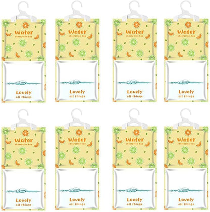 AOPANDA Moisture Absorbers Packets, 8 Pack - Eliminates Musty Odors for Fresher, Cleaner Air, Humidity Packs, Dessicant Packets, Hanging Closet Dehumidifier Bags（orange）