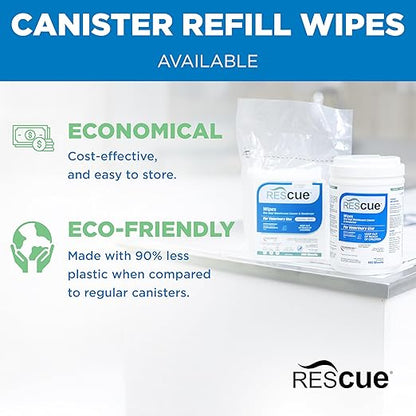 REScue One-Step Disinfectant Cleaner & Deodorizer Wipes for Vet Use – Cleaner for Kennels, Litter Boxes, Vet Offices, Pet Grooming Surfaces – Wipes Canister, 160-Count (Pack of 12)