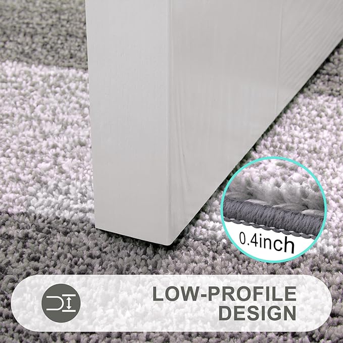 Kitinjoy Indoor Outdoor Door Mat, 40x32 Non-Slip Absorbent Dirt Trapper, Low-Profile Washable Inside Entrance Front Floor Mat, Sturdy Soft Entry Doormats for Entryway, Light Grey