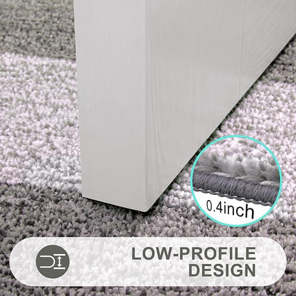 Kitinjoy Indoor Outdoor Door Mat, 71x47 Non-Slip Absorbent Dirt Trapper, Low-Profile Washable Inside Entrance Front Floor Mat, Sturdy Soft Entry Doormats for Entryway, Light Grey