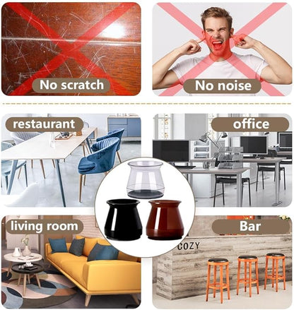 BUMACO 40Pcs Chair Leg Floor Protectors Chair Leg Protectors for Hardwood Floors Silicone Pads Covers to Protect Floors Clear Universal S (15/16" to 1-5/16")