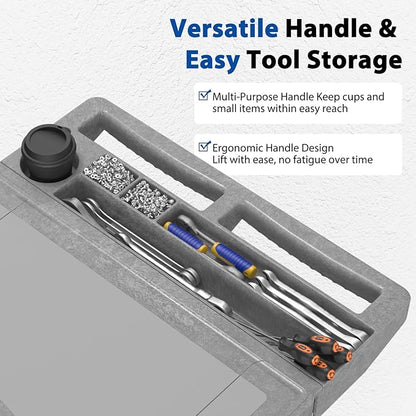 Large Garage Flat Top Utility Cart, Heavy Duty 2 Shelf Tool Cart Service Cart Rolling Push Carts with Ergonomic Handle 5" Swivel Casters.