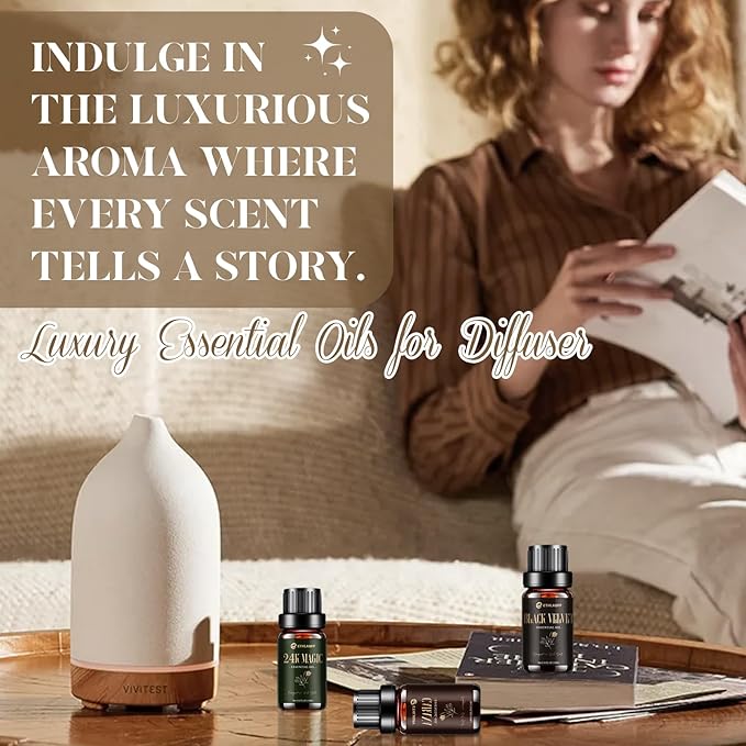 Hotel Diffuser Oils, Hotel Collection Diffuser Oil, Luxury Essential Oil Set for Diffuser, Soap & Candle Making Scents - My Way, Dream On, Cabana, 24k Magic, Black Velvet, Sweetest Taboo